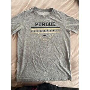 PURDUE Nike Basketball Kids Size L Tshirt Gray Short Sleeve